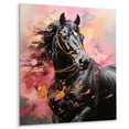 thumbnail image 2 of Designart "Vibrant Pink Equine Pink and Black Horse" Animals Metal Wall Decor, 2 of 5