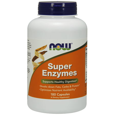 NOW Supplements, Super Enzymes, Formulated with Bromelain, Ox Bile, Pancreatin and Papain, Super Enzymes,180 (Best Organic Digestive Enzymes)
