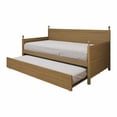 thumbnail image 4 of Castle Place Mid-Century Expandable Twin Size Wooden Daybed with Trundle, Light Oak, 4 of 10