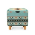 thumbnail image 2 of Jiueut Aztec Tribal Geometric Print Footstool Cover, Comfortable Footrest Stool Furniture Protector with Elastic Bottom Footrest Stool Cover for Living Room Kids Pets, 2 of 7