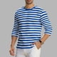 thumbnail image 1 of Ceisia Men's Spring Summer Casual Regular Fit Crew Neck Three-Quarter Sleeve T-Shirt Multi-Color Striped Cotton-Like Jersey Stretch Fabric Blue L Gifts, 1 of 6