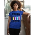 thumbnail image 2 of Easter Teaching My Favorite Peeps Egg Hunting Christian School Event Women's T-shirt, L, Royal, 2 of 5