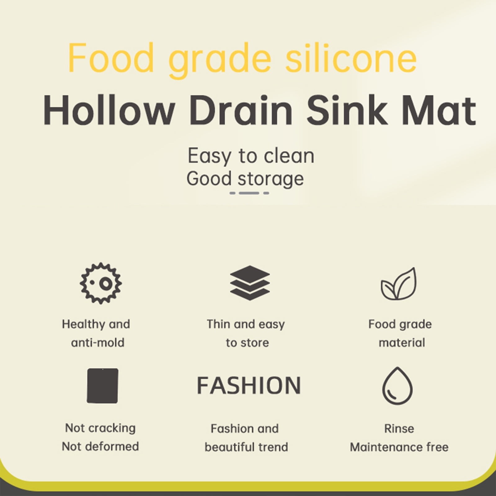 Silicone Sink Mat Rear Kitchen Sink Protector Accessory Folding Non-slip Sink Mats For Bottom Of Stainless Steel Porcelain Sink 2PCS