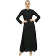 thumbnail image 2 of Bimba Women's Mandarin Collar Black Jilbab Dress With Pockets Full Sleeve-24, 2 of 5