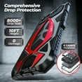 thumbnail image 5 of Dteck Case for iPhone 16e, Military Grade Cover 360 Full Protection Heavy Duty Hybrid Metal Bumper Built-in Silicone Shockproof with Screen Protector for iPhone 16e,Black+Red, 5 of 7
