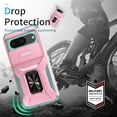 thumbnail image 2 of JTCASES for Google Pixel 8A Case, Slide Window + Adjustable Ring Kickstand + Magnetic Car Mount Drop Protection Anti-slip Shockproof Bumper Rugged Shell, Rosegold, 2 of 8
