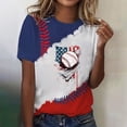 thumbnail image 2 of Camisas de Manga Larga para las Mujeres Encaje Suelto Impreso Cuello Redondo Superior, Manga Corta Blusa de Moda de Verano, 2 of 3