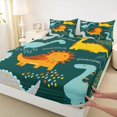 thumbnail image 3 of Homewish Teens Dinosaur Animal Bed Sheets, Funny Jungle Wildlife King Sheets, Kawaii Cartoon Polkadots Sheet Set, Breathable Home Decor, 4-Piece, 3 of 7