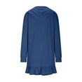 thumbnail image 5 of Ygbgbb Women's Ruffle Hem Mini Dresses Quarter Zip Up Hooded Dress Loose Casual Workout Athletic Dress Long Sleeve Tunic Tops Fashion Sweatshirt Dress Blue XXL, 5 of 9