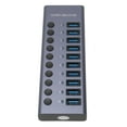 thumbnail image 1 of Hub USB 3.0 De 10 Puertos, Concentrador USB De aleación De Aluminio De 60 W Con Interruptores De Encendido Y Apagado Individuales Y Transferencia De Datos De 5 Gbps, Para, 1 of 7