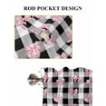 thumbnail image 6 of Valentine's Day 2 Panel Kitchen Curtains for Small Windows, Pink Bows Shining Stars Farmhouse Plaid Bathroom Tier Curtain, Short Window Treatment for Bedroom/Living Room 55"x36", 6 of 6