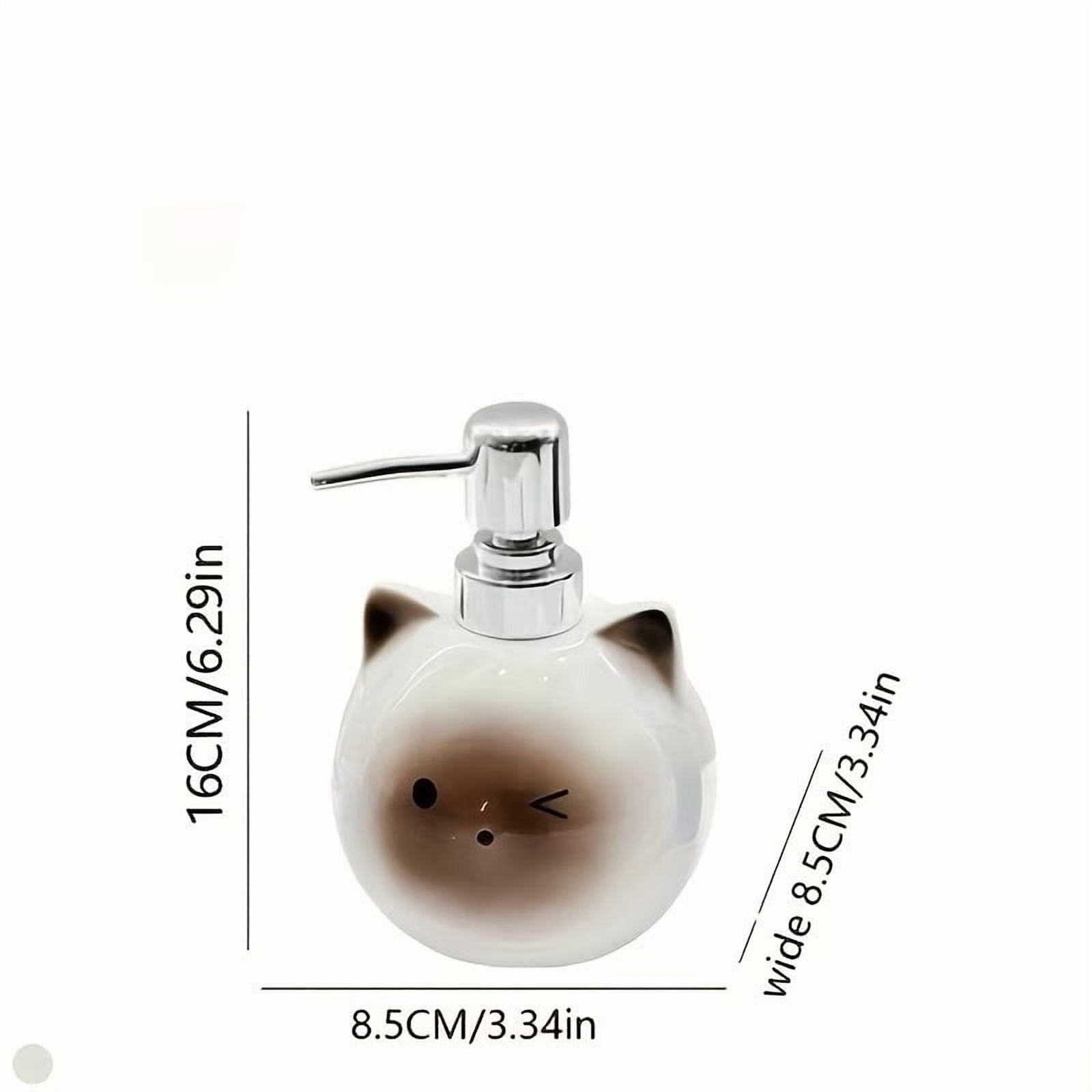 Cute Cat Shaped Ceramic Lotion Bottle - Easy Press Design for Hand Soap, Body Wash, Dish Soap, and Hotel Decor