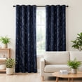 thumbnail image 3 of ZOPZO Blackout Curtains, Thermal Insulated, Navy Blue, 52W x 63L Inch, Room Darkening Drapes Tree Branches Pattern for Bedroom Modern Home, 3 of 10