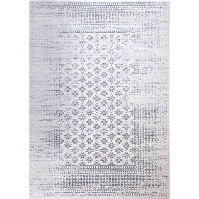 Bashian E110-IV-2.6X8-5362 Everek Collection Geometric Transitional Polypropylene Machine Made Area Rug, Ivory - 2 ft. 6 in. x 8 ft.
