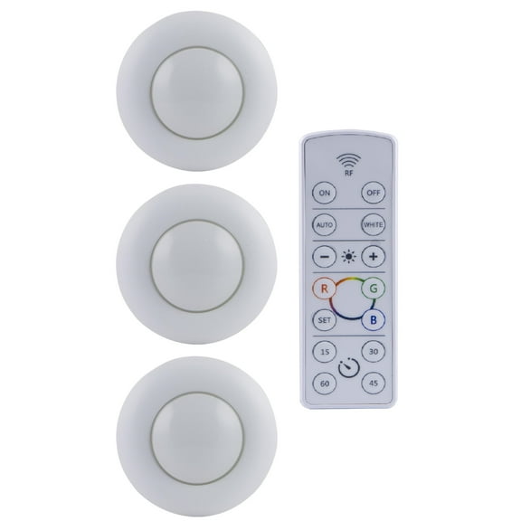 Energizer Wireless Color-Changing LED Puck Lights, 3-Pack, 39154