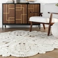 thumbnail image 5 of nuLOOM Bree Floral Braided Jute Area Rug, 4', Round, Bree Ivory, 5 of 5