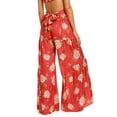thumbnail image 2 of Franhais Women's Belted Palazzo Pants, Bohemian High Waist Floral/Plaid/Paisley Print Loose Beach Pants, 2 of 3