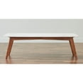 thumbnail image 5 of Mod-Arte Nero Round Authentic Marble Wood Coffee Table in White/Walnut, 5 of 5