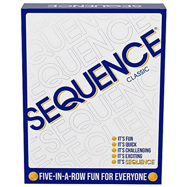 SEQUENCE - Jeu Original SEQUENCE avec Planche Pliante, Cartes et Jetons par Jax (Emballage Peut Varier ) Blanc, 10,3 "x 8,1" x 2,31 "