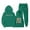 Dark Green, variant on lnmuld Two Piece Outfits Stylish Girls Winter Outfits Set Casual Wear Printed Hooded Sweatshirt Ensemble for Easy Care Instructions Solid Color Size:7-8 Years