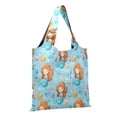 thumbnail image 2 of Stylish Foldable Shoulder Handbag Lightweight Durable Portable Fashion Bag Perfect for Shopping, Picnic, Party, Commuting & Travel Little Mermaids and Seashells, 2 of 6