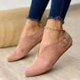 thumbnail image 6 of Mostsola Flats for Women Lightweight Loafers Pointed Toe V Cut Suede Dress Shoes Slip on Shoes, 6 of 8