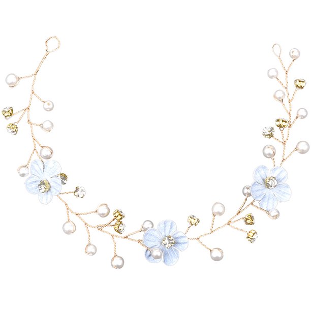 KAKOWELY Diadema con flores de boda y perlas sintéticas para mujer, accesorio para novia