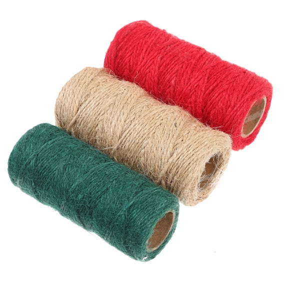 IBASETOY Natural Jute Twine for Crafts Decorative Hemp Rope Multi Color 3 Rolls Suitable for Home Decor and DIY Projects