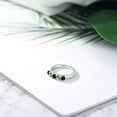 thumbnail image 4 of Gem Stone King 925 Sterling Silver Black Onyx and Green Peridot Wedding Band Ring for Women (0.80 Cttw, Round 3.5MM, Gemstone December Birthstone, Size 5), 4 of 4