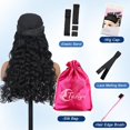 thumbnail image 2 of Peluca Tuziyi Wear and Go, sin pegamento, 7 x 5 pulgadas, ondulada, 32 cm, negra, 2 of 6