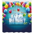 thumbnail image 3 of Ambesonne Birthday Shower Curtain, Surprise Party 3D Text, 69"Wx84"L, Multicolor, 3 of 3