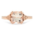 thumbnail image 3 of Dazzlingrock Collection 10K 8 MM Cushion Morganite & Round White Diamond Ladies Engagement Ring, Rose Gold, Size 9.5, 3 of 4