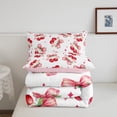thumbnail image 5 of Erosebridal Pink Bowknot Decor Comforter Set Twin Size Girly Cherry Bow Kawaii Bedding Set Watercolor Pink Bow Quilt Set Cute Princess Style Duvet Set with 1 Pillowcase, 5 of 7