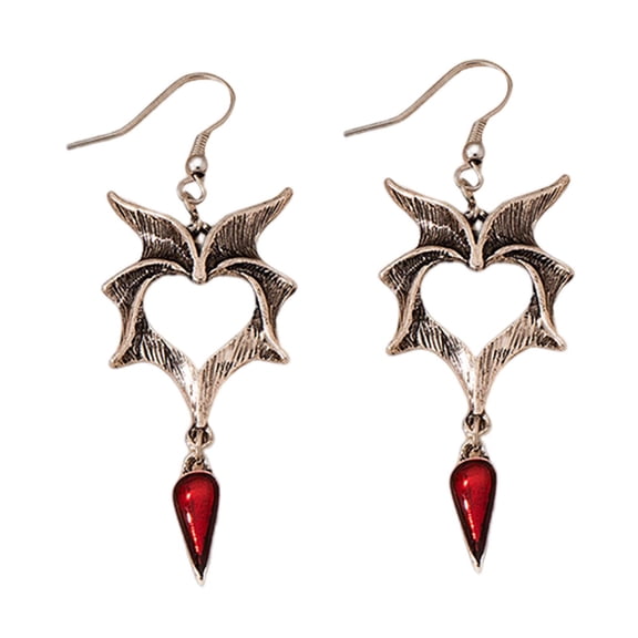 Nnndbs Gothic Bat Wing Drop Earrings for Women, Vintage Halloween Dangle Bat Earrings Jewelry
