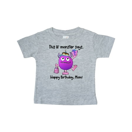 

Inktastic This Lil Monster Says Happy Birthday Mom Gift Baby Boy or Baby Girl T-Shirt