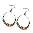 thumbnail image 2 of Qarigey 1 par de pendientes colgantes circulares de piedra artificial para mujer, ganchos para las orejas de viaje para mujer, joyería decorativa de Ropa, zapatos y accesorios Miscelánea Madera Qarigey AP0798-01B, 2 of 6