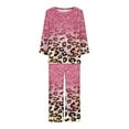 thumbnail image 4 of XFLWAM Women's Sleepwear Capri Pajama Sets Long Sleeve Two-Piece Pjs Crew Neck Lounge Sets Tops & Capri Pants with Pockets, 4 of 5