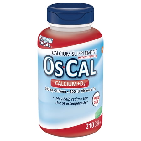 Os-Cal Calcium Supplement Plus D3 Supplement Coated Caplets, 210 Ct