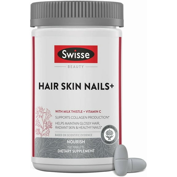 Swisse Hair Skin Nails , Supports Collagen Production & Maintain Glossy Hair, Radiant Skin & Healthy Nails, 150 Tablets