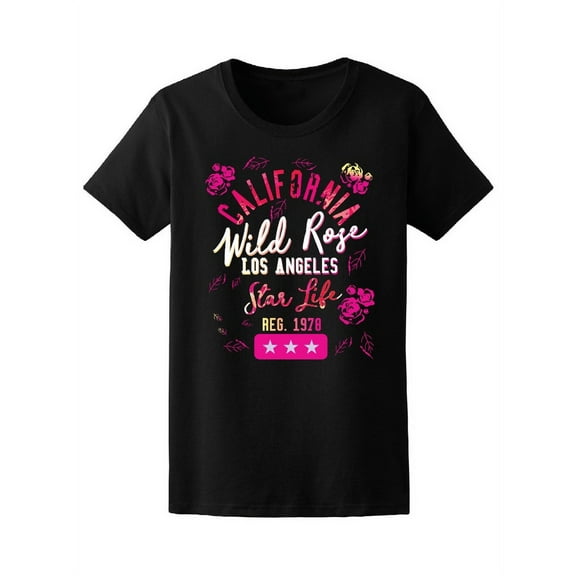 Los Angeles California Wild Rose T-Shirt Women -Image by Shutterstock, Female XX-Large