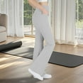 thumbnail image 2 of Zanarzt Girls Flare Leggings Girl's Flare Leggings with Pockets Kids Yoga Pants High Waisted Bell Bottoms for Dance Grey,6-7 Years, 2 of 9