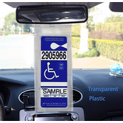 2Pack Handicap Parking Placard Holder - Disabled Parking Permit Holder Hanger Sleeve with Larger Hook