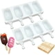thumbnail image 1 of Moldes de silicona para paletas (paquete de 2), moldes para paletas de hielo Mini 4 cavidades ovaladas para hacer paletas caseras con 50 palitos de madera JAMW Sencillez, 1 of 5