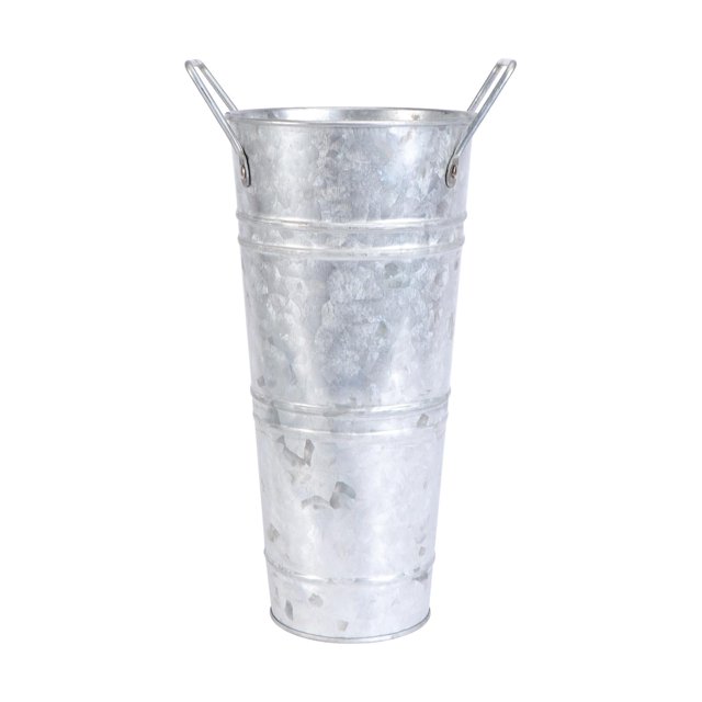 Cubo de flores de chapa de hierro XCF simulación de Jarrón decoración para el hogar plata