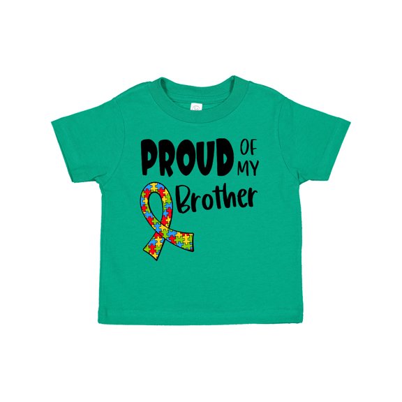 Inktastic Proud of My Brother Autism Awareness Puzzle Piece Ribbon Boys or Girls Toddler T-Shirt