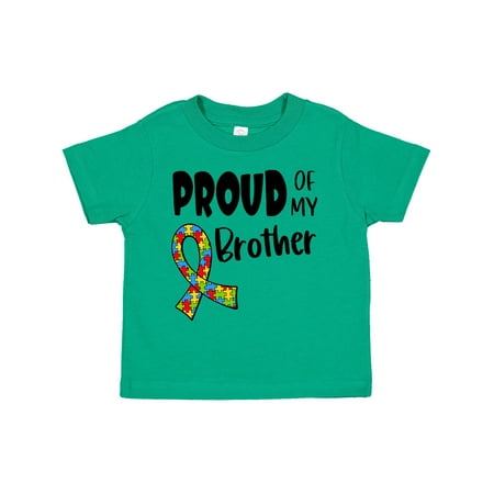 

Inktastic Proud of My Brother Autism Awareness Puzzle Piece Ribbon Gift Toddler Boy or Toddler Girl T-Shirt
