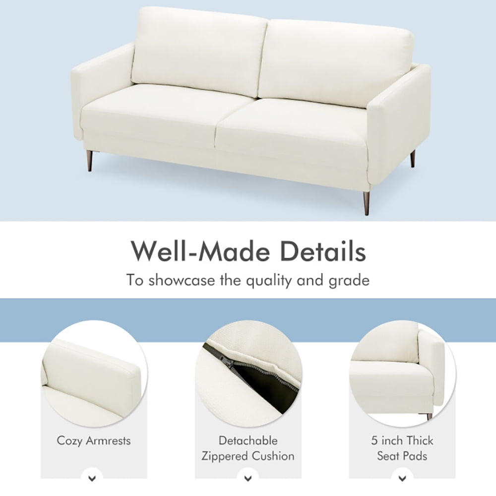 Finihen Convertible Sleeper Sofa Bed, Sectional Couch, Loveseat Sofa, Modern Loveseat with Comfy Backrest Cushions, for Living Room, Bedroom, White Finihen Convertible Sleeper Sofa Bed, Sectional Couch, Loveseat Sofa, Modern Loveseat with Comfy Backrest Cushions, for Living Room, Bedroom, White