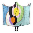 thumbnail image 3 of HATIART Hooded Blanket Vintage Circles Design Wearable Blanket Comfotable Hooded Throw Wrap 56x80 Inch, 3 of 3