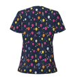 thumbnail image 4 of Naloa Colored Balloons Print T-Shirts Short Sleeve V Neck Tees for Women Fashion Tops Trendy Lightweight Soft Casual Summer Outfits Clothes, 4 of 5