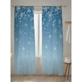 thumbnail image 2 of Sheer Curtains 2 Panels Set, Christmas Snowflake Blue Gradient Window Sheer Curtains for Living Room/Bedroom, Light Filtering Rod Pocket Voile Drapes, 52" W x 84" L, 2 of 7